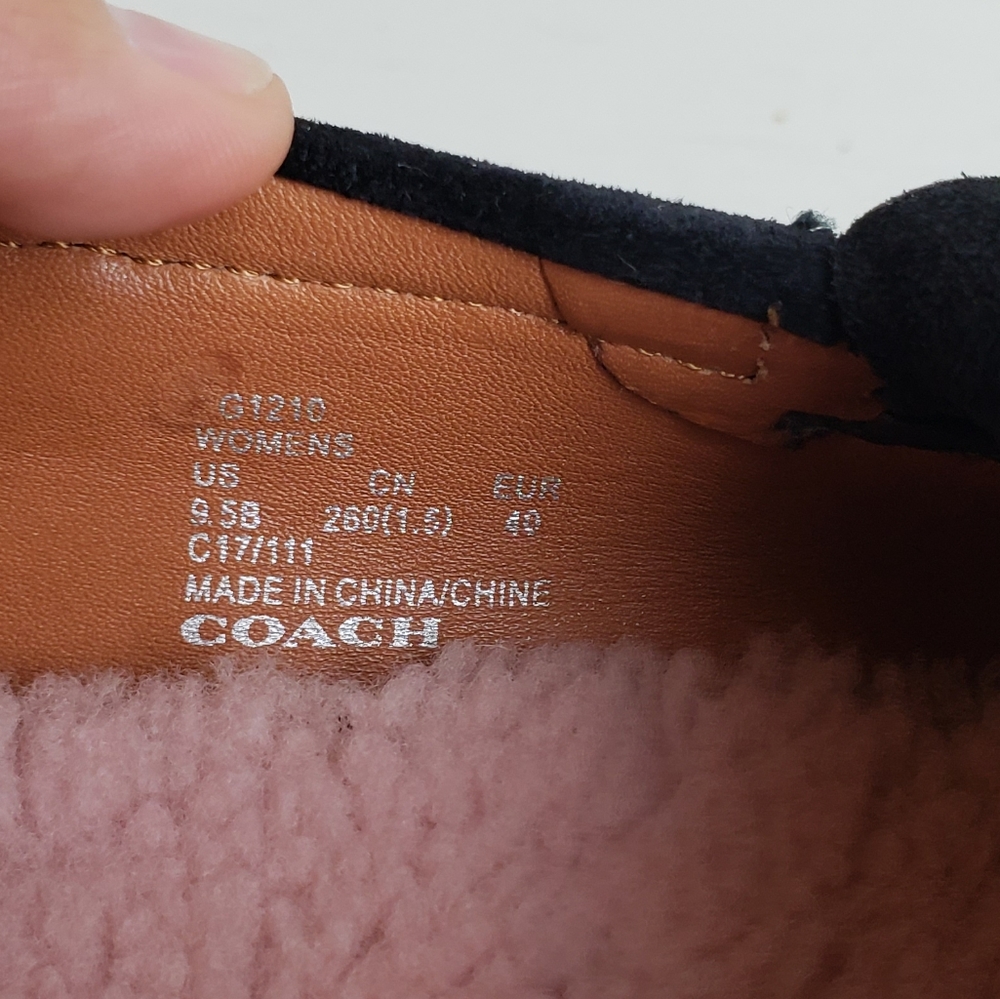 NEW Black Coach Roccasin Slip On With Sheep Fur - Picture 11 of 14